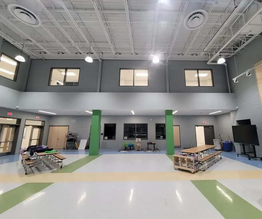 Frederick school cafeteria walls painted white